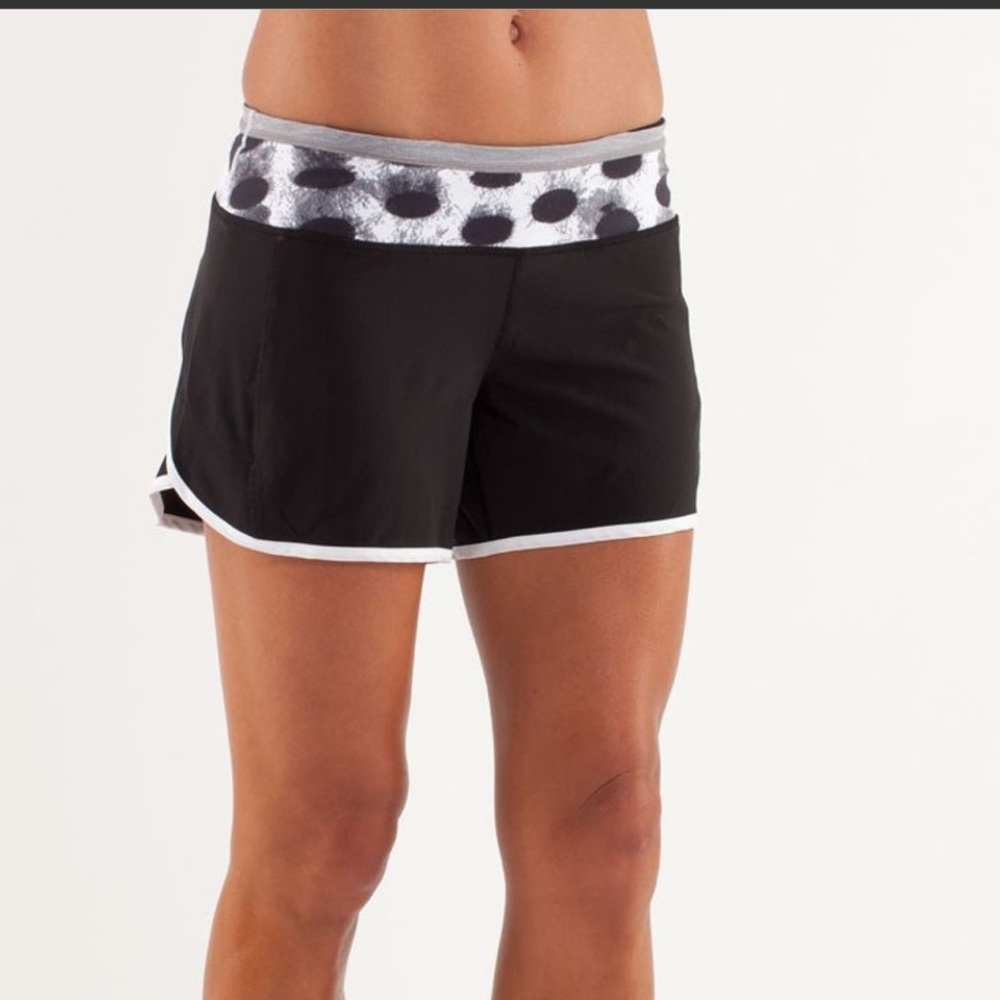 16. Lululemon Turbo Run Short
Black / White / Seaside Dot White / Black
